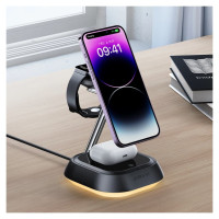 Acefast 3in1 Acefast E16 15W inductive charging station for phone / headphones / watch - black