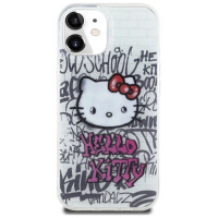 Hello Kitty IML Kitty On Bricks Graffiti case for iPhone 15 - white