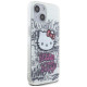 Hello Kitty IML Kitty On Bricks Graffiti case for iPhone 15 - white
