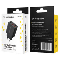 Wozinsky CWCUCB 30W USB-C / 2 x USB-A Wall Charger - Black