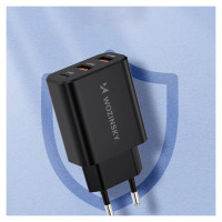 Wozinsky CWCUCB 30W USB-C / 2 x USB-A Wall Charger - Black