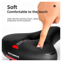 Rockbros AQ-6090R bicycle saddle - black and red