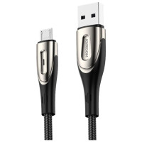 Joyroom Sharp Series S-M411 USB-A / micro USB 3A 2m Cable with Charging Indicator - Black