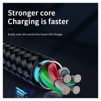 Joyroom Sharp Series S-M411 USB-A / micro USB 3A 2m Cable with Charging Indicator - Black