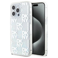Dkny Liquid Glitter Multilogo case for iPhone 15 Pro Max - white