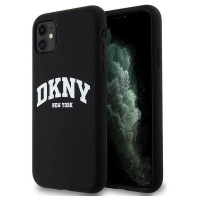 Dkny Liquid Silicone White Printed Logo MagSafe Case for iPhone 11/Xr - Black