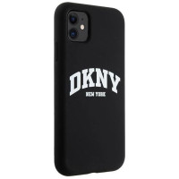 Dkny Liquid Silicone White Printed Logo MagSafe Case for iPhone 11/Xr - Black