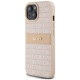 Dkny Leather Mono Stripe & Metal Logo case for iPhone 15 / 14 / 13 - pink