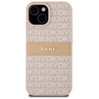 Dkny Leather Mono Stripe & Metal Logo case for iPhone 15 / 14 / 13 - pink