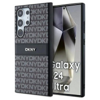 Dkny Leather Mono Stripe & Metal Logo case for Samsung Galaxy S24 Ultra - black