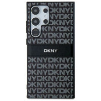 Dkny Leather Mono Stripe & Metal Logo case for Samsung Galaxy S24 Ultra - black