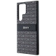 Dkny Leather Mono Stripe & Metal Logo case for Samsung Galaxy S24 Ultra - black