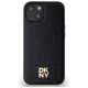 Dkny Leather Monogram Pattern Metal Logo MagSafe Case for iPhone 15/14/13 - Black