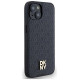 Dkny Leather Monogram Pattern Metal Logo MagSafe Case for iPhone 15/14/13 - Black