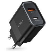Tech-Protect C30W Charger USB-C PD 30W / USB-A QC 3.0 - Black