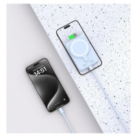 Tech-Protect LifeMag PB10 Powerbank with MagSafe 5000mAh 15W USB-C port - blue + USB-C cable