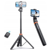 Tech-Protect L03S Bluetooth selfie stick with remote control, tripod up to 148cm and 180 head - white