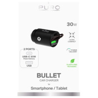 Puro Elektrik Puro Mini 30W Power Delivery USB-C USB-A Car Charger - Black