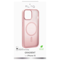 Puro Gradient MagSafe Silicone Case for iPhone 15 - Pink