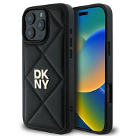 Dkny Quilted Stack Logo iPhone 16 Pro Case - Black