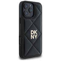Dkny Quilted Stack Logo iPhone 16 Pro Case - Black