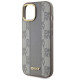 Dkny Leather Checkered Mono Pattern MagSafe iPhone 15 Case - Beige