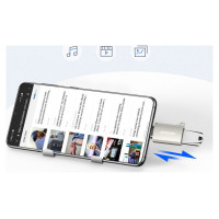 Joyroom S-H151 USB-C (male) / USB-A (female) Adapter with Lanyard Eyelet - Silver