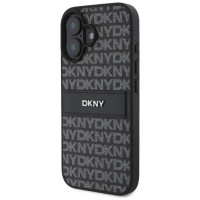 Dkny Texture Pattern Tonal Stripe iPhone 16 Case - Black