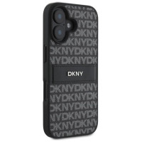 Dkny Texture Pattern Tonal Stripe iPhone 16 Case - Black