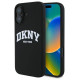 Dkny Silicone White Printed Logo MagSafe iPhone 16 Case - Black