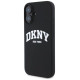 Dkny Silicone White Printed Logo MagSafe iPhone 16 Case - Black
