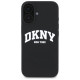 Dkny Silicone White Printed Logo MagSafe iPhone 16 Case - Black