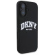 Dkny Silicone White Printed Logo MagSafe iPhone 16 Case - Black