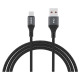 Dudao L3ST USB-A - USB-C 5A Cable 1.2m Braided - Black