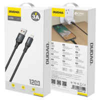 Dudao 3A 30W L3SL USB-A - Lightning Cable Braided 1.2m - Black