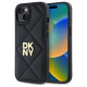 Dkny Quilted Stack Logo iPhone 14 Case - Black