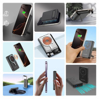 Wozinsky Powerbank Wozinsky WLWP-10KA0Y3S 22.5W PD Qi2 10000 mAh, with stand, 1x USB-A, 1x USB-C - black