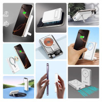 Wozinsky Powerbank Wozinsky WLWP-10KA0Y3WS 22.5W PD Qi2 10000 mAh, with stand, 1x USB-A, 1x USB-C - white