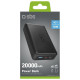 SBS Fast charge power bank: 20,000 mAh, 2 USBs Black
