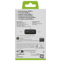SBS Fast charge power bank: 20,000 mAh, 2 USBs Black