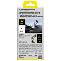 SBS Telescopic smartphone holder with inductive charger SBS TESUPPMAG15WLONGARM with suction cup, compatible with MagSafe - black