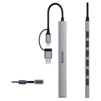 Orico YSA2-U3 USB-A/USB-C Hub Docking Station 1x USB-A 3.0 + 6x USB-A 2.0 - Gray