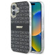 Dkny Repeat Texture Pattern With Stripe iPhone 16 Case - Black