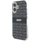Dkny Repeat Texture Pattern With Stripe iPhone 16 Case - Black
