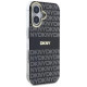 Dkny Repeat Texture Pattern With Stripe iPhone 16 Case - Black