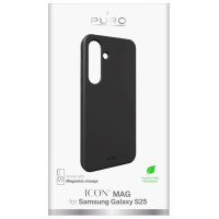 Puro Icon Mag Silicone Case with MagSafe for Samsung Galaxy S25 - Black