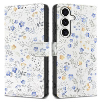 Tech-Protect Wallet Case for Samsung Galaxy S25 - Daisies with Leaves