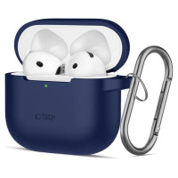 Tech-Protect Silicone Hook Case for AirPods 4 - Navy Blue