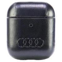 Audi Leather Big Logo Case for AirPods 1 / 2 - Black