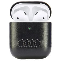 Audi Leather Big Logo Case for AirPods 1 / 2 - Black